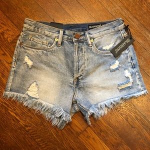 High Waisted Distressed Denim Shorts